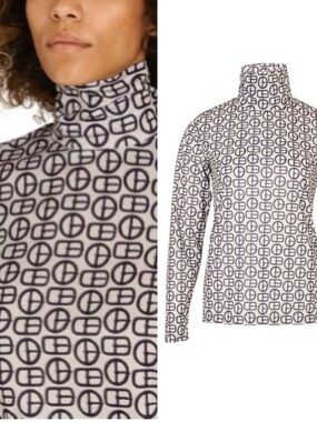 Alexa Chung Buckle Print Roll Neck Long Sleeve Top  XL